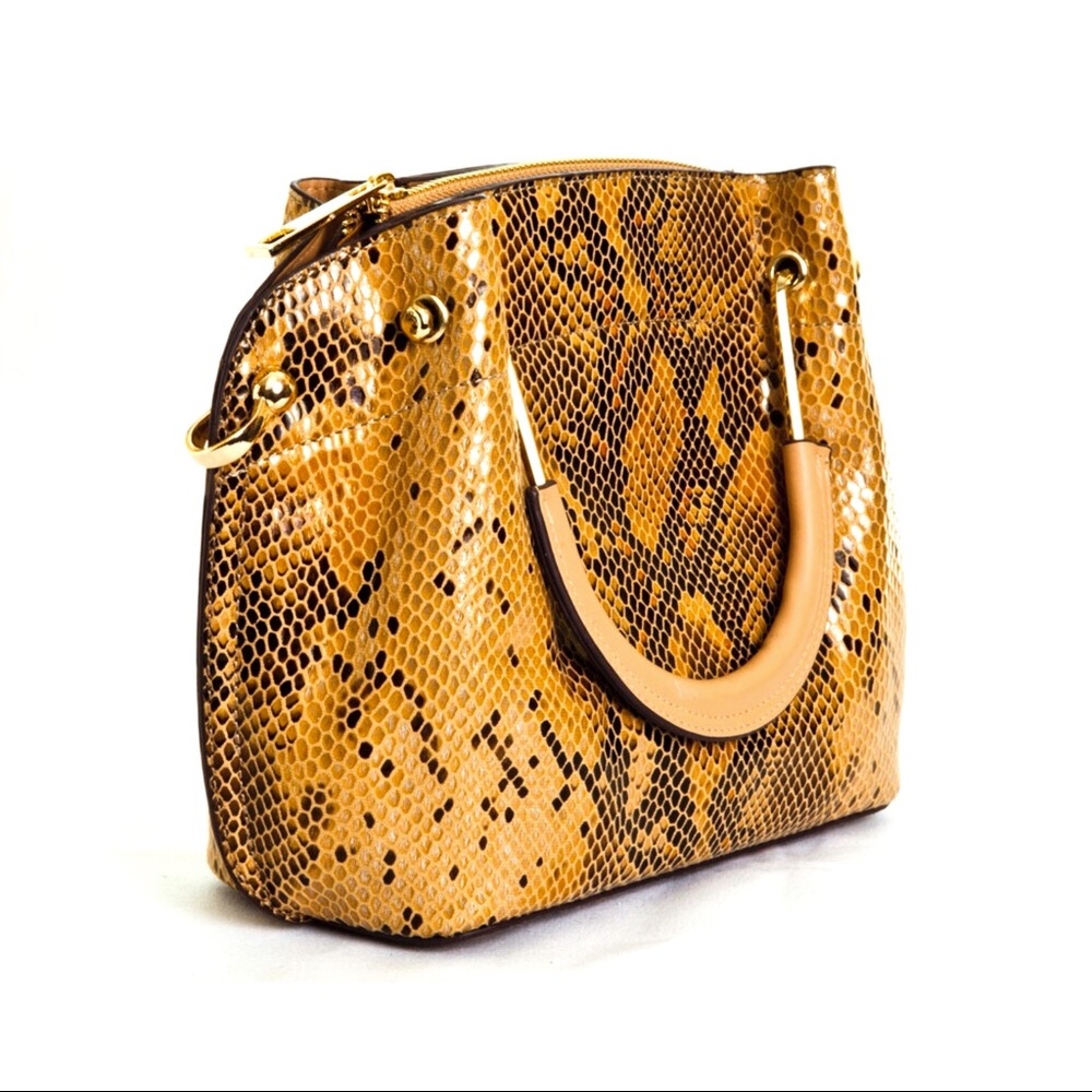 Sondra Roberts Faux Python Embossed Satchel